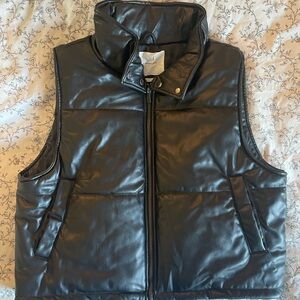 Anthropologie Black puffer vest